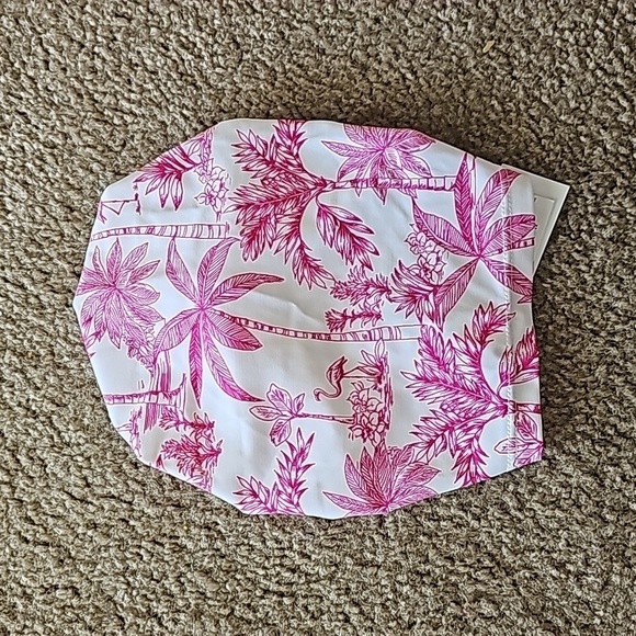 Janie and Jack girls UPF 50+ RECYCLED FLAMINGO TOILE SWIM HEADWRAP - Picture 3 of 4